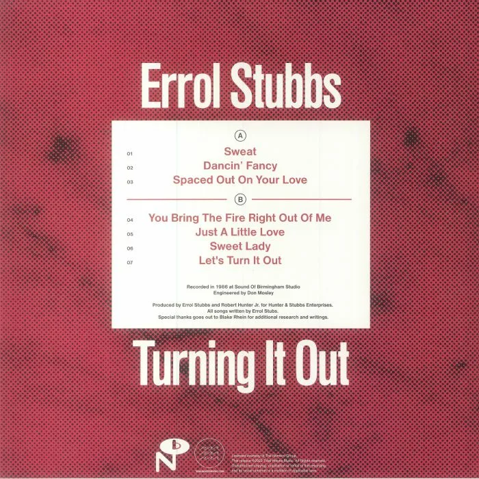 Back cover — Errol STUBBS — Turning It Out