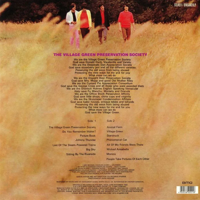 Обратная сторона обложки — The KINKS — The Kinks Are The Village Green Preservation Society (50th Anniversary Edition)
