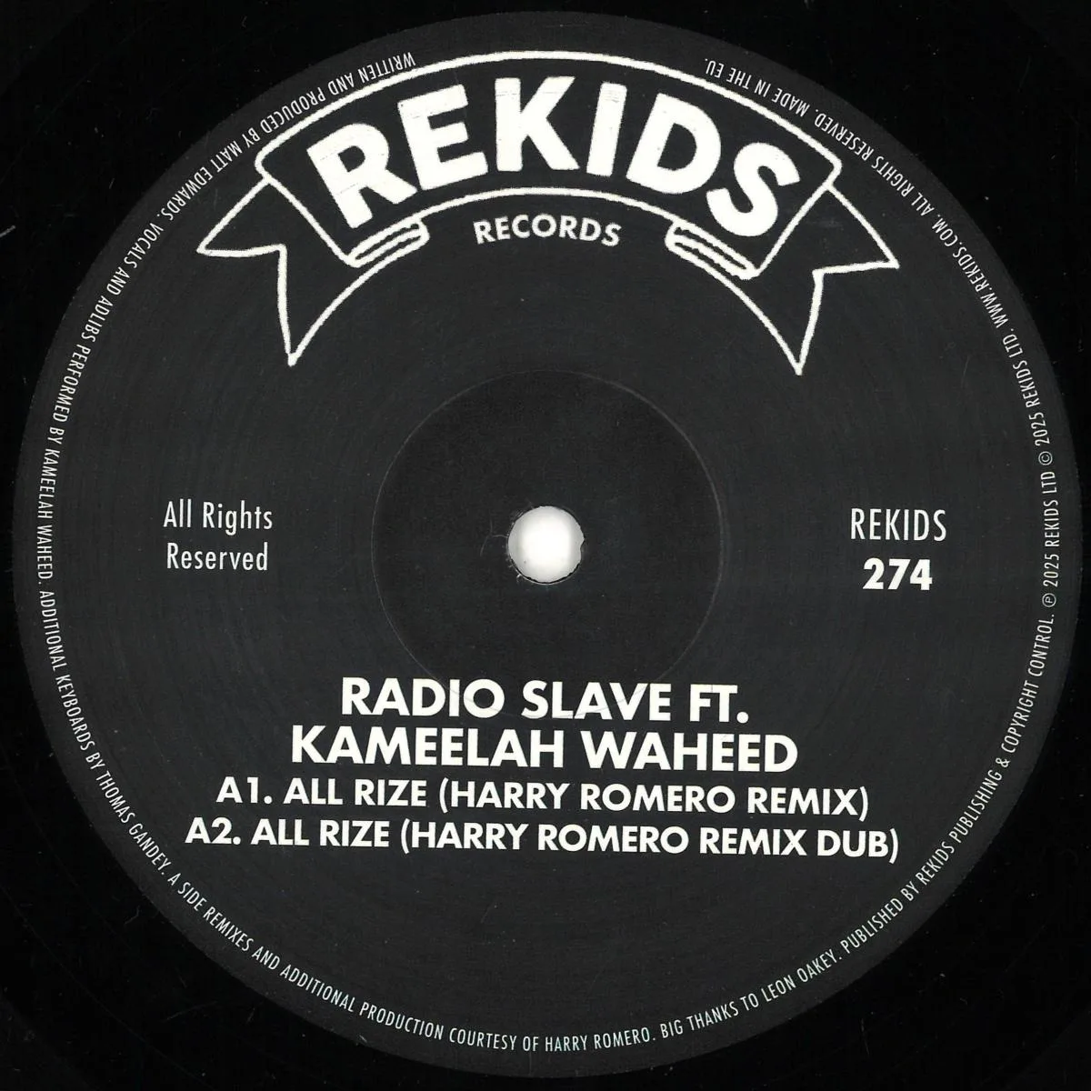 Front cover — Radio Slave ft. Kameelah Waheed — All Rize (Remixes)