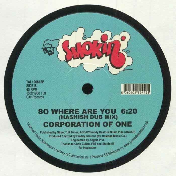 Back cover — CORPORATION OF ONE — So Where Are You (Record Store Day 2020)