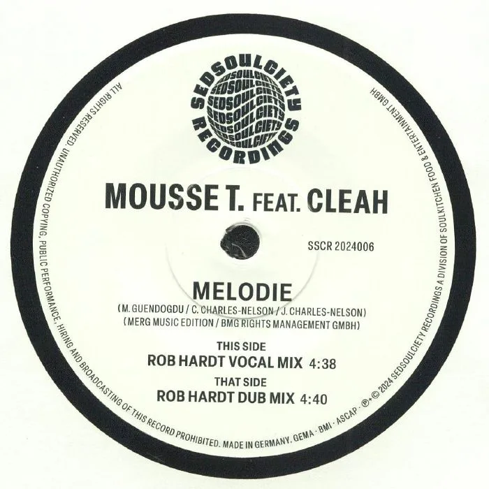 Лицевая сторона обложки — MOUSSE T feat CLEAH — Melodie