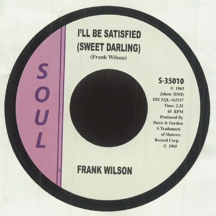 Front cover — Frank WILSON — I'll Be Satisfied Sweet Darling (reissue)