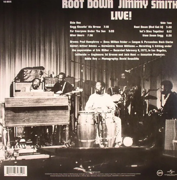 Back cover — Jimmy SMITH — Root Down: Jimmy Smith Live