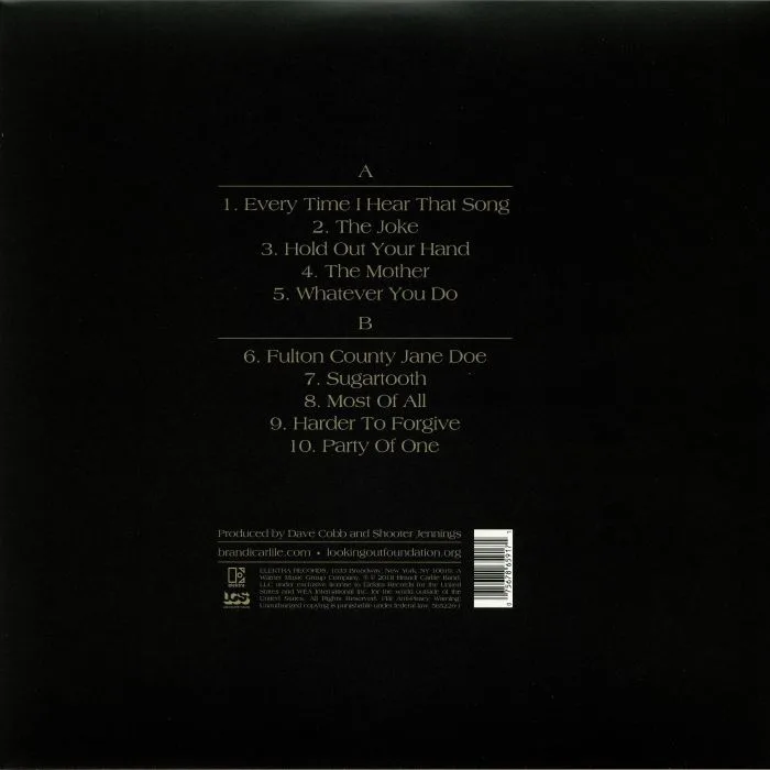Back cover — Brandi CARLILE — By The Way I Forgive You