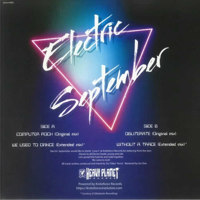Back cover — ELECTRIC SEPTEMBER — Computer Rock