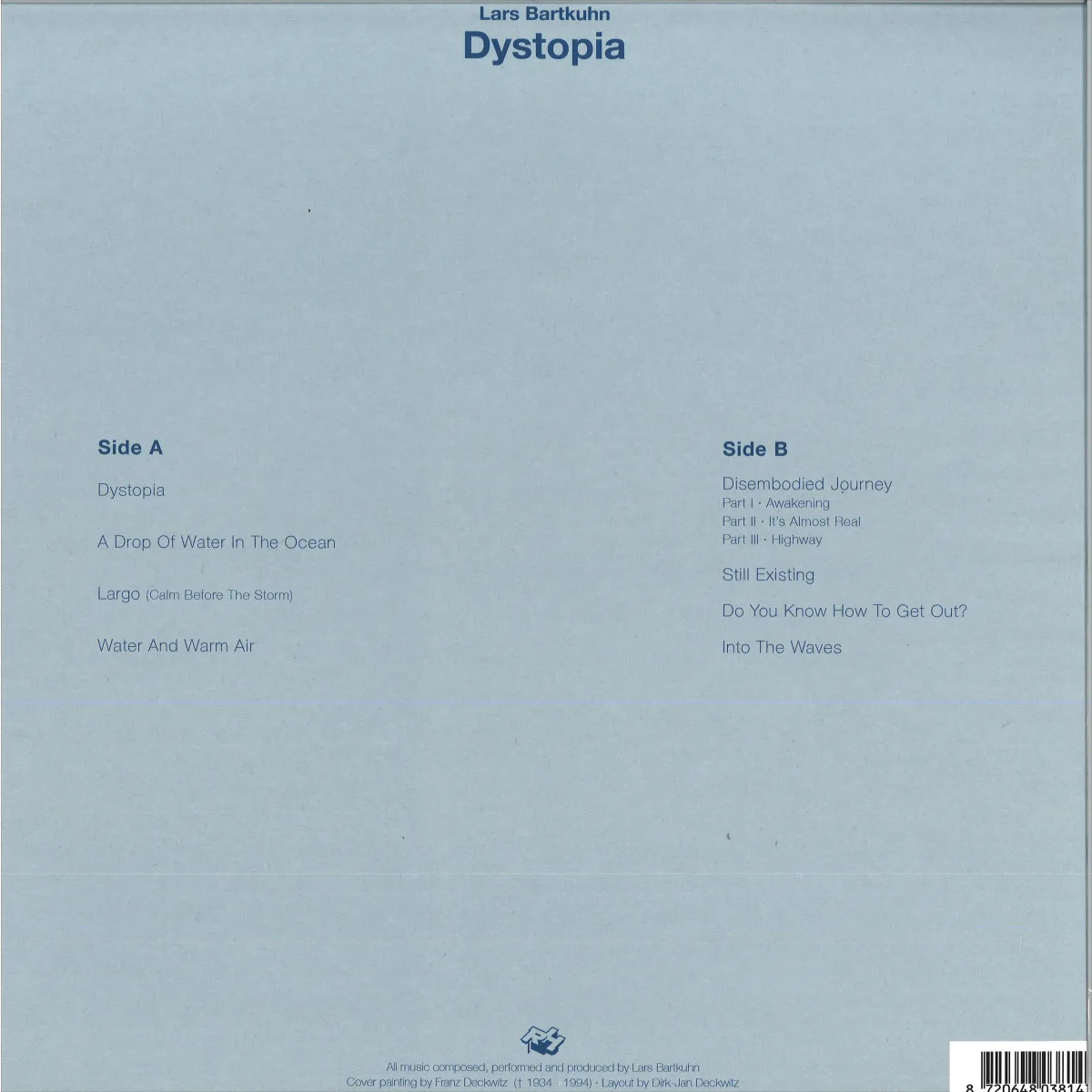 Back cover — Lars Bartkuhn — DYSTOPIA LP