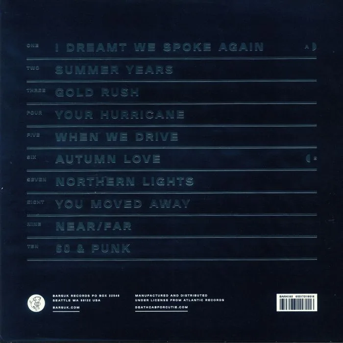 Back cover — DEATH CAB FOR CUTIE — Thank You For Today