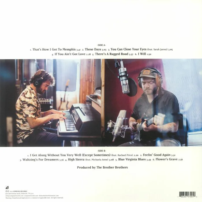 Back cover — The BROTHER BROTHERS — Cover To Cover