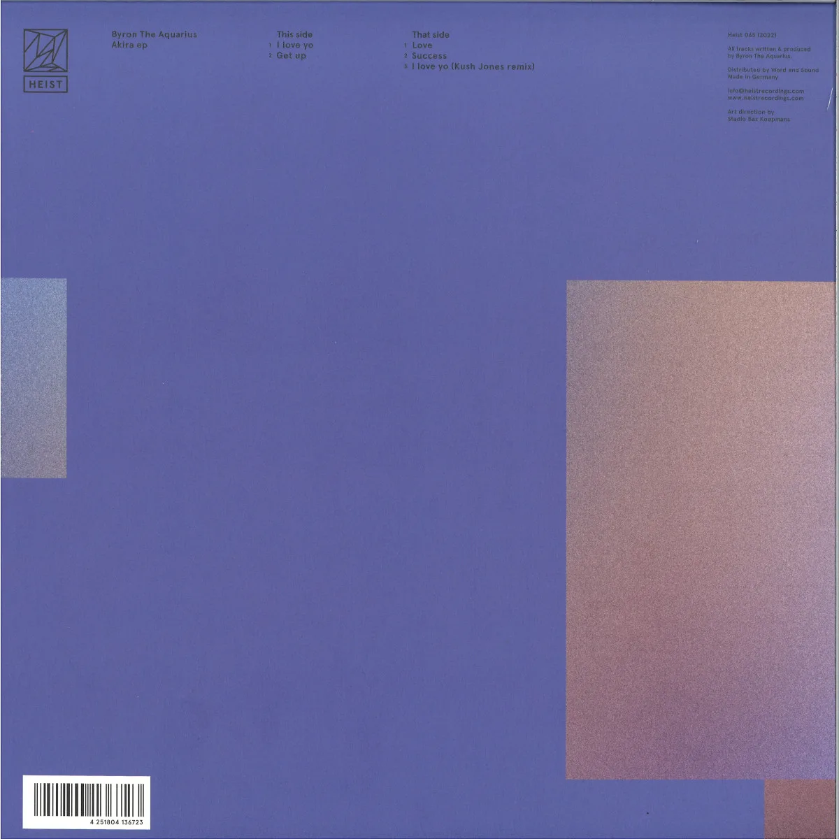 Back cover — Byron The Aquarius — Akira EP