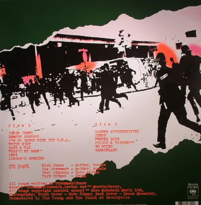 Back cover — The CLASH — The Clash