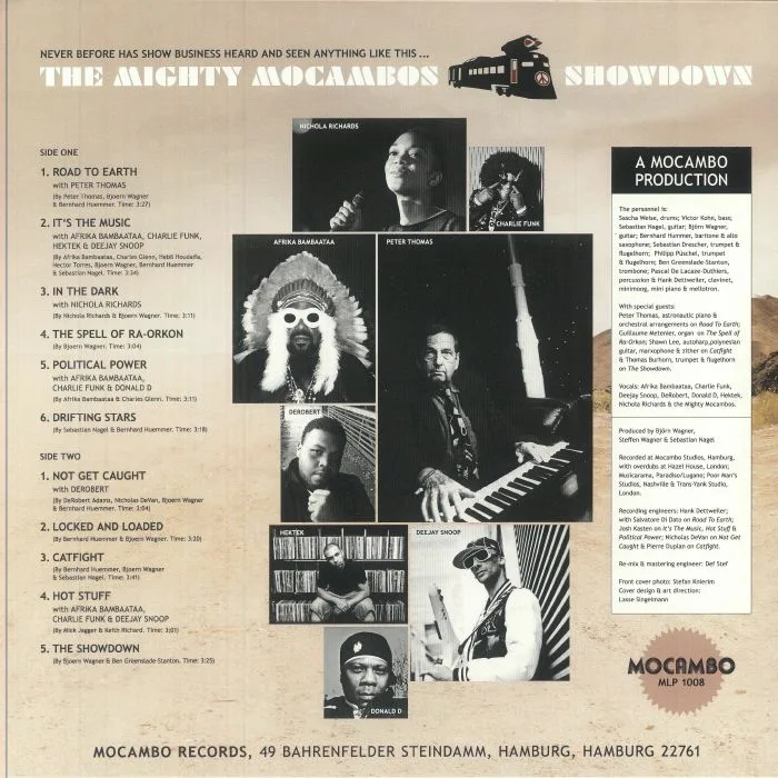 Обратная сторона обложки — The MIGHTY MOCAMBOS — Showdown (10th Anniversary Edition)