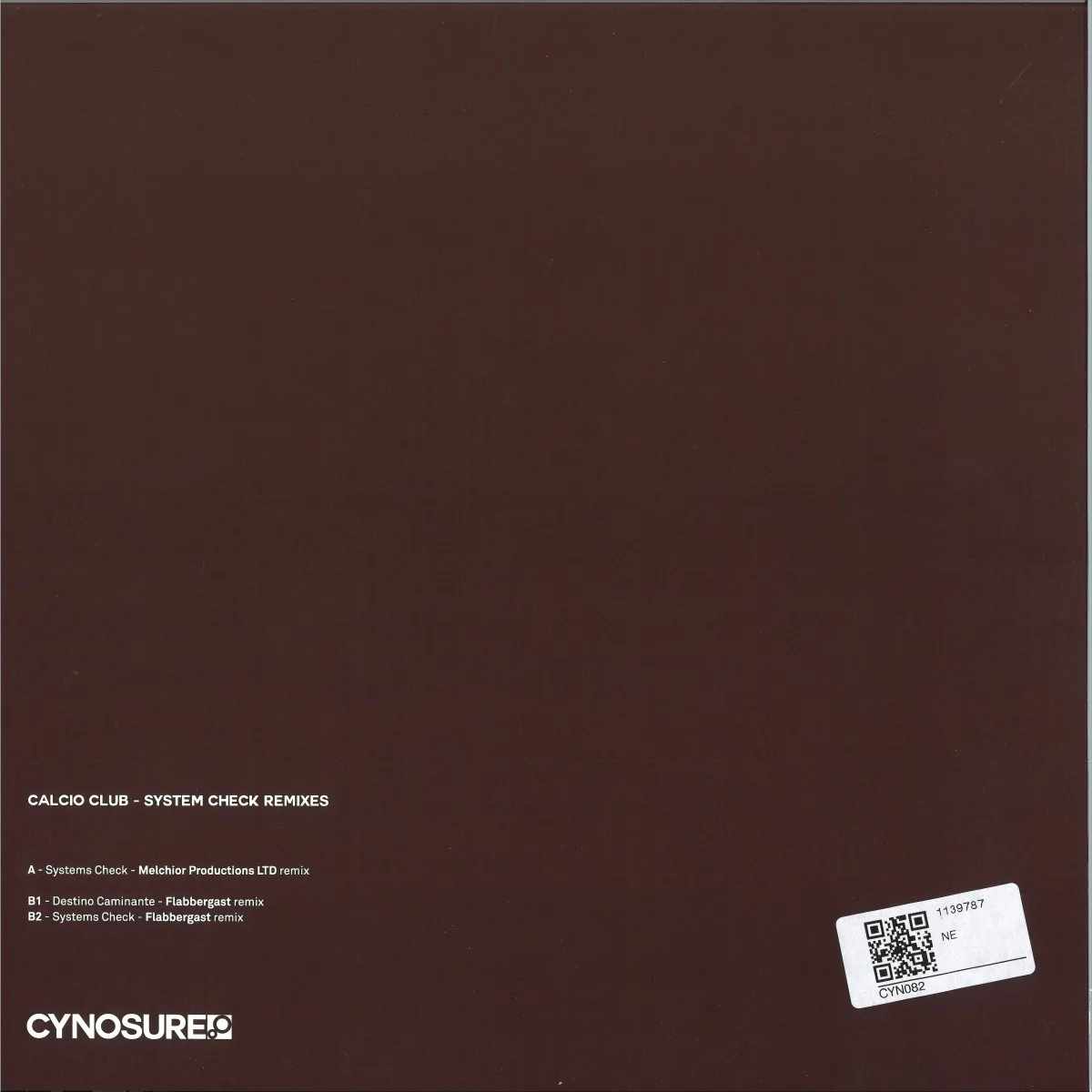 Back cover — Calcio Club — System Check Remixes