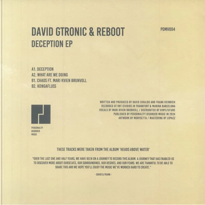 Обратная сторона обложки — David Gtronic & REBOOT — Deception EP