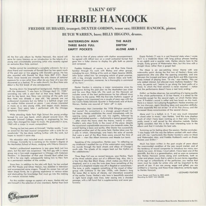 Обратная сторона обложки — Herbie HANCOCK — Takin' Off (reissue)