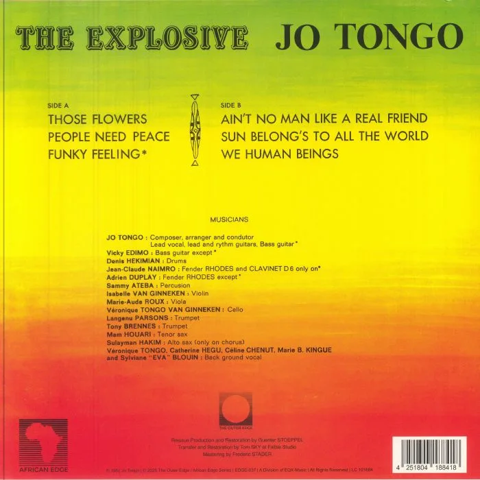 Back cover — Jo TONGO — Those Flowers (reissue)