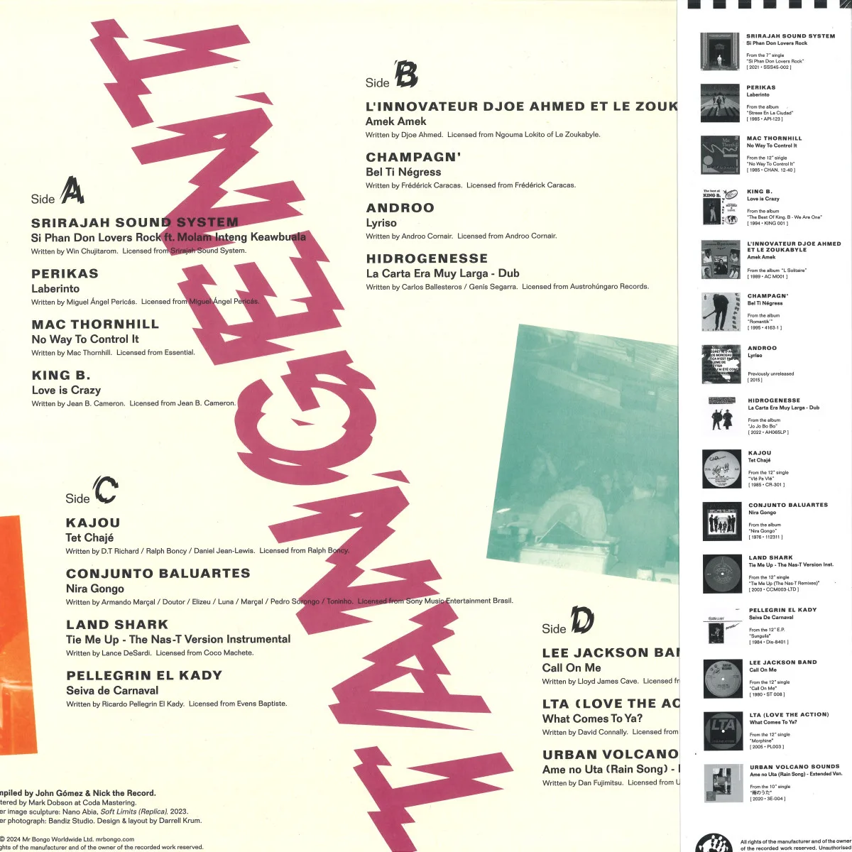 Back cover — Various — John Gomez & Nick The Record Present Tangent LP 2x12"