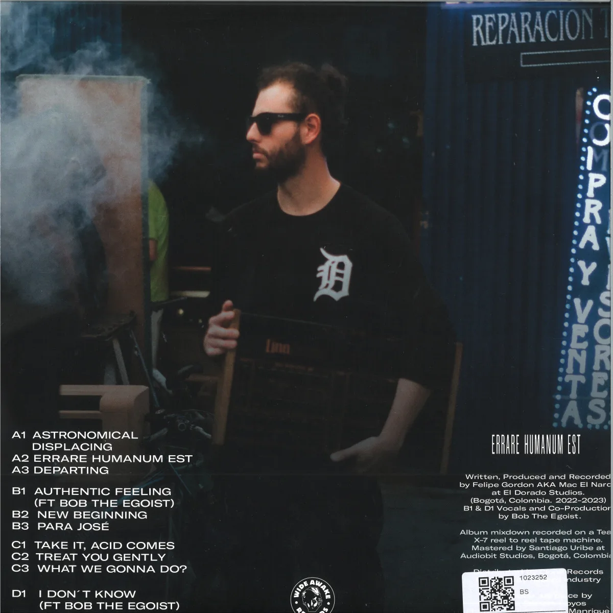 Back cover — Felipe Gordon — Errare Humanum Est LP 2x12"