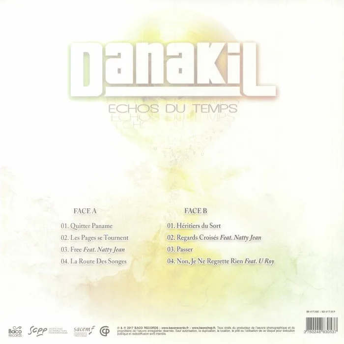 Обратная сторона обложки — DANAKIL — Echos Du Temps