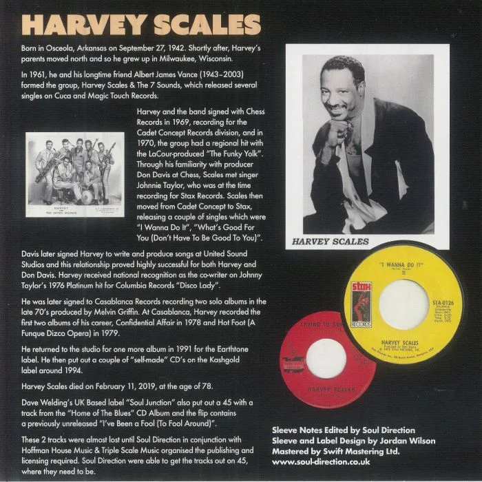 Back cover — Harvey SCALES — Exclusive Rights (To Your Love)