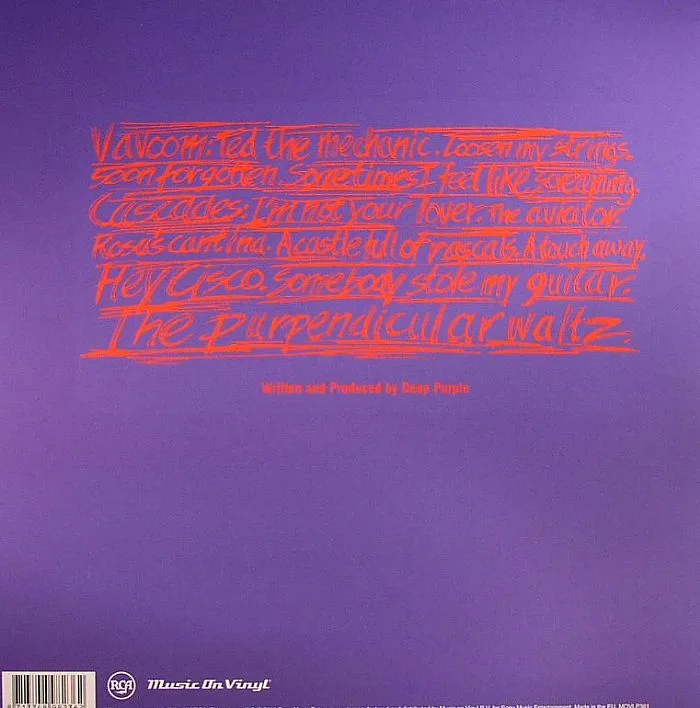 Обратная сторона обложки — DEEP PURPLE — Purpendicular