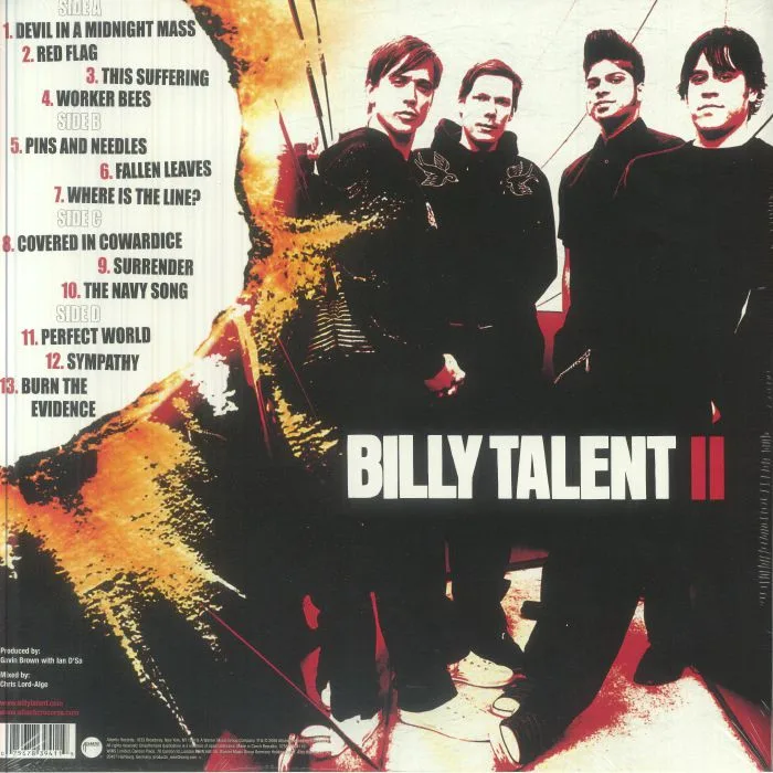 Back cover — BILLY TALENT — Billy Talent II