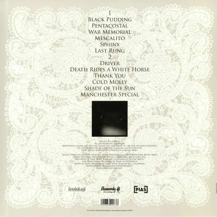 Обратная сторона обложки — Mark LANEGAN / DUKE GARWOOD — Black Pudding