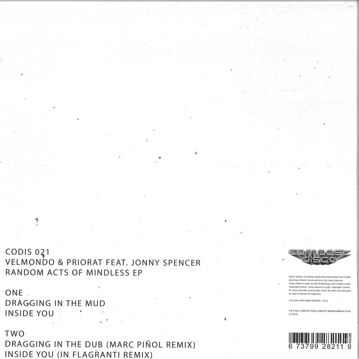 Back cover — Velmondo&Priorat — Dragging In The Mud (Marc Pinol, In Flagranti RMX)