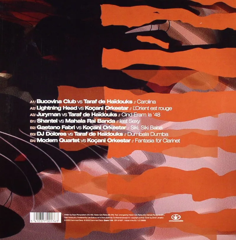 Back cover — BUCOVINA CLUB / LIGHTNING HEAD / JURYMAN / SHANTEL / GAETANO FABRI / DJ DOLORES / MODERN QUARTET — Electric Gypsyland