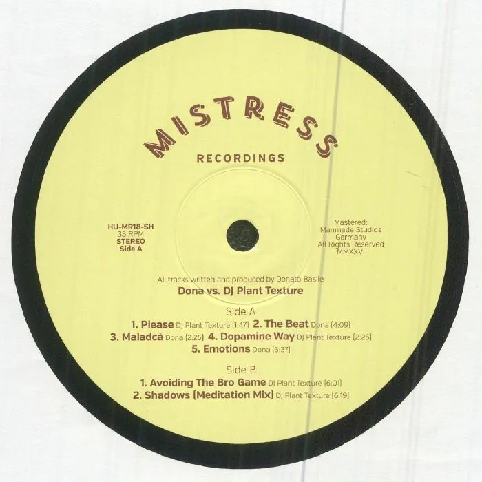 Лицевая сторона обложки — DONA / DJ PLANT TEXTURE — Mistress 18