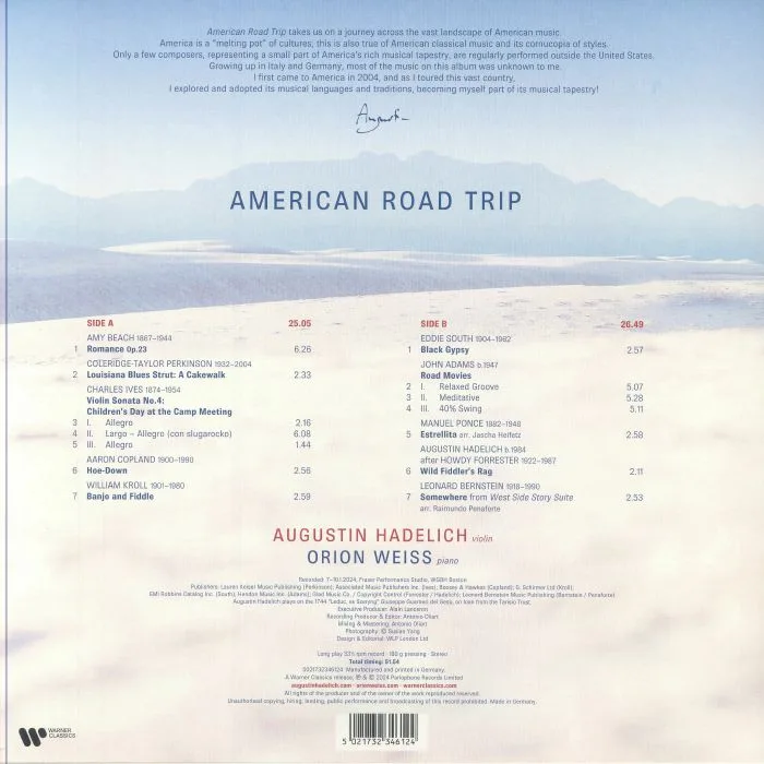 Обратная сторона обложки — Augustin HADELICH / ORION WEISS — American Road Trip