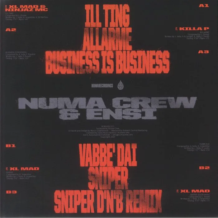 Back cover — NUMA CREW / ENSI — Ill Ting EP