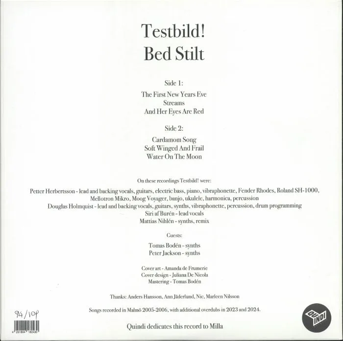 Обратная сторона обложки — TESTBILD! — Bed Stilt