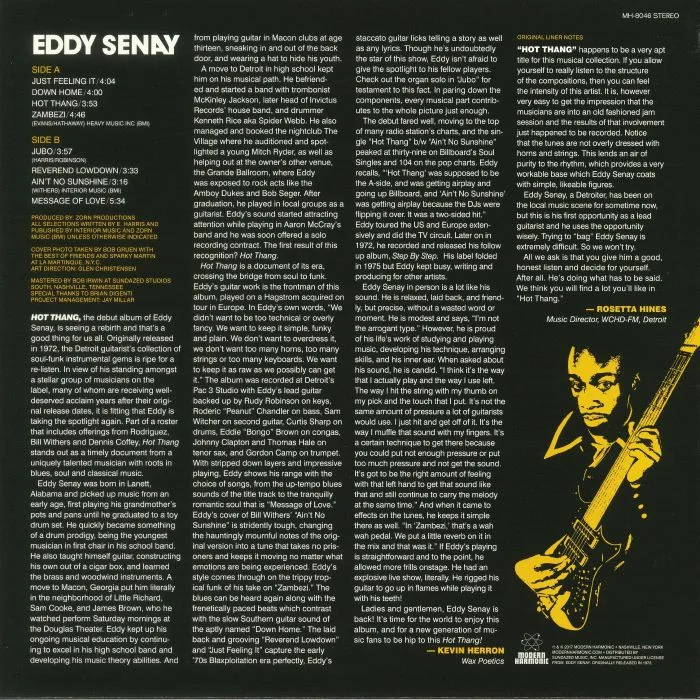 Обратная сторона обложки — Eddy SENAY — Hot Thang (reissue)