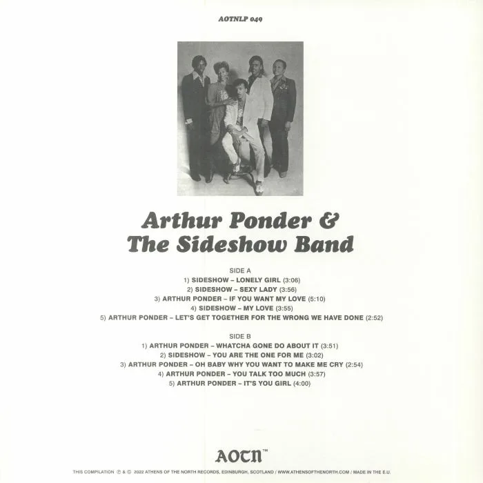 Back cover — Arthur PONDER & THE SIDESHOW BAND — The Prince Of Georgia Soul