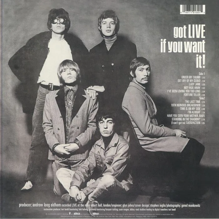 Back cover — The ROLLING STONES — Got Live If You Want It (reissue)