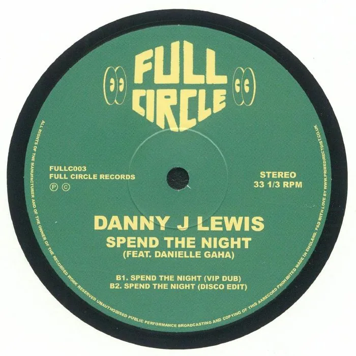 Back cover — Danny J LEWIS feat DANIELLE GAHA — Spend The Night