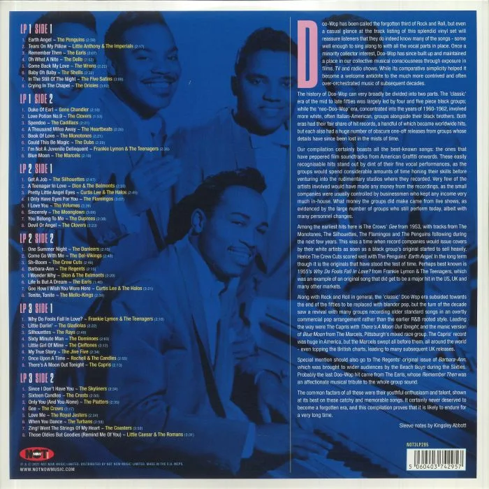 Обратная сторона обложки — VARIOUS — Very Best Of Doo Wop