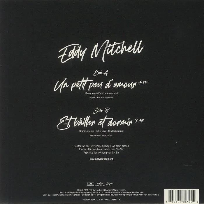 Обратная сторона обложки — EDDY MITCHELL — Un Petit Peu D'amour
