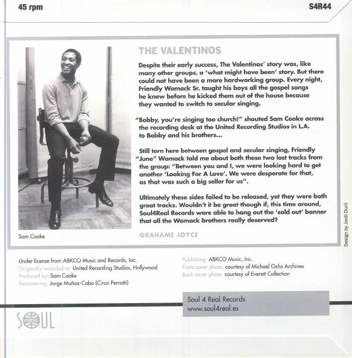 Back cover — The VALENTINOS — I've Got A Love For You