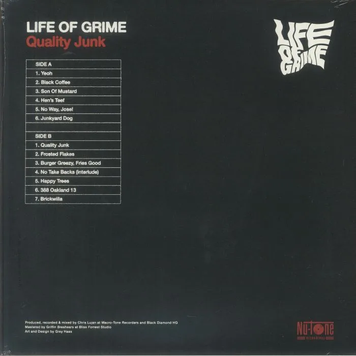 Back cover — LIFE OF GRIME — Quality Junk