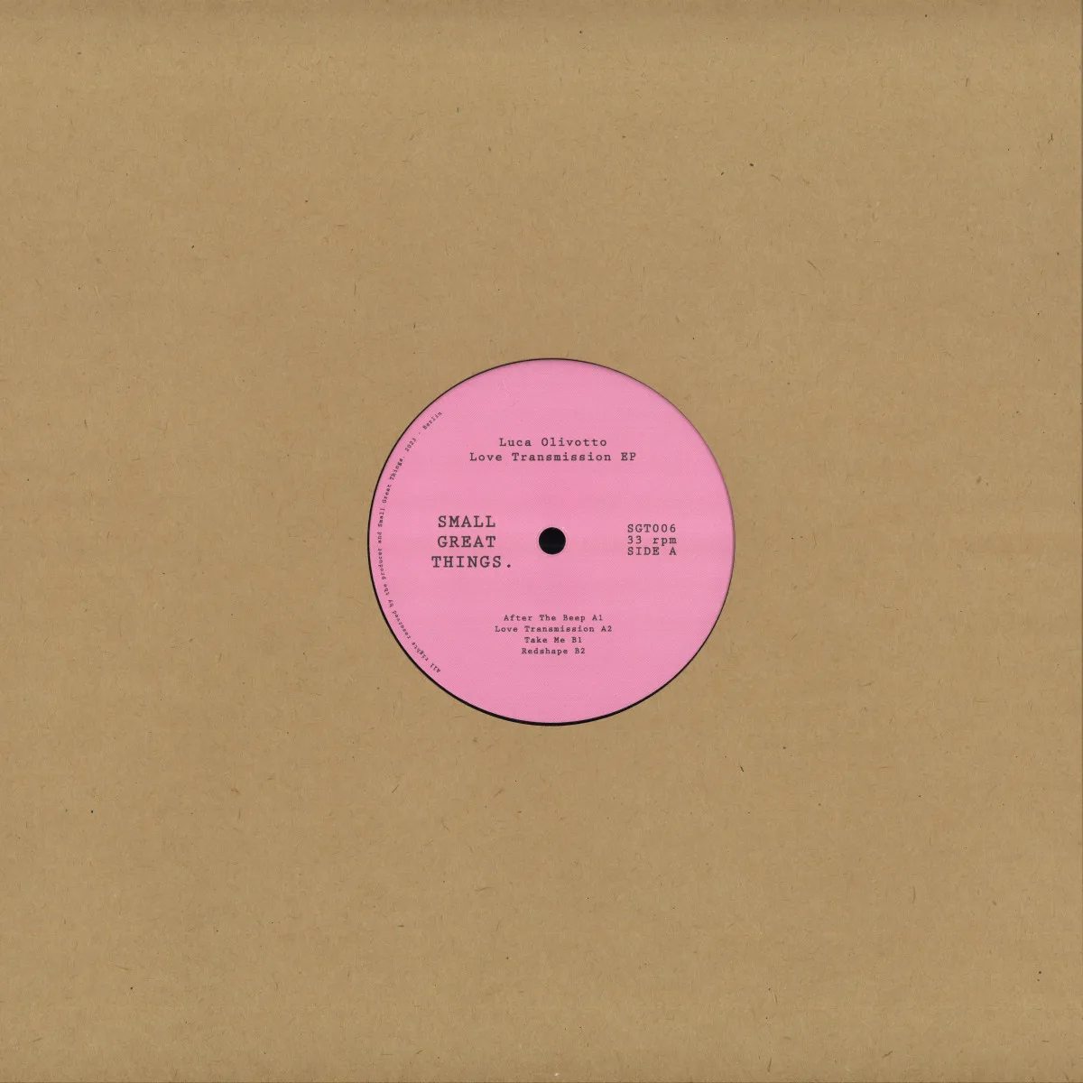 Back cover — Luca Olivotto — Love Transmission EP