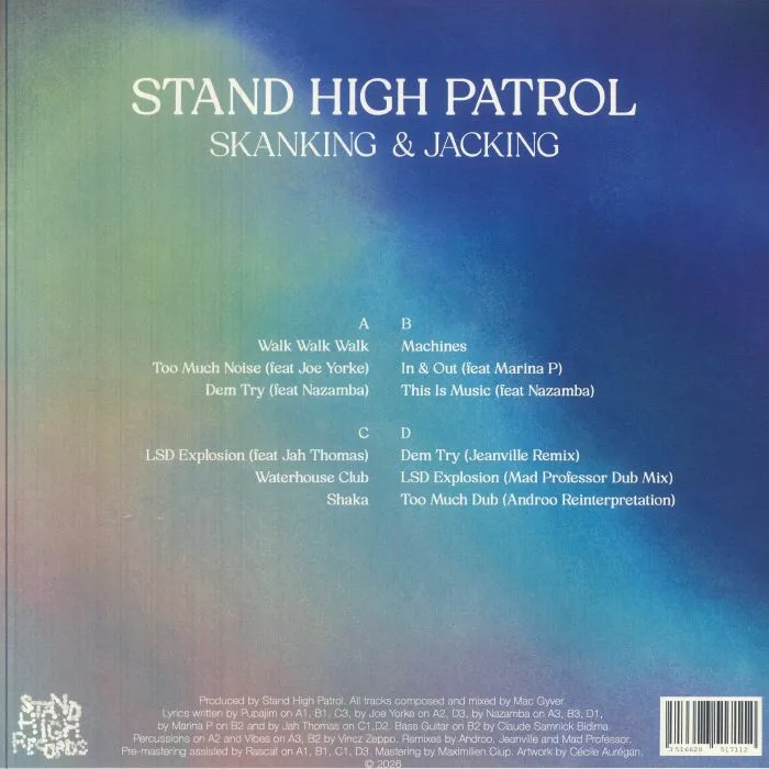 Back cover — Stand High Patrol — Skanking and Jacking LP 2x12"