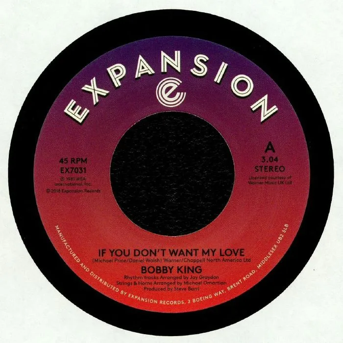 Front cover — Bobby KING — If You Don't Want My Love