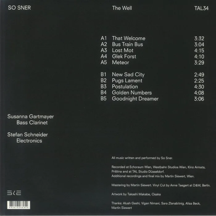 Back cover — SO SNER — The Well