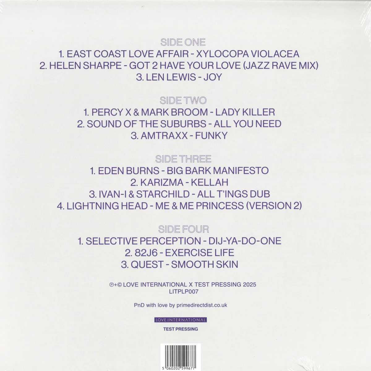 Back cover — Various — The Sound of Love International #007 LP 2x12"