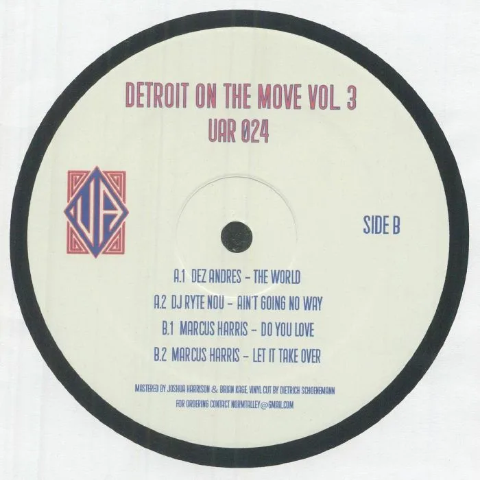 Back cover — DEZ ANDRES / DJ RYTE NOU / MARCUS HARRIS — Detroit On The Move Vol 3