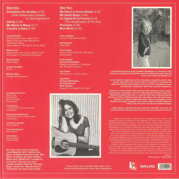 Обратная сторона обложки — Linda WATERFALL — My Heart Sings (Record Store Day RSD 2025)