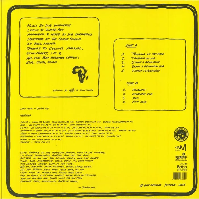 Back cover — JUNIOR ROY / DUB SHEPHARDS — Trodding On
