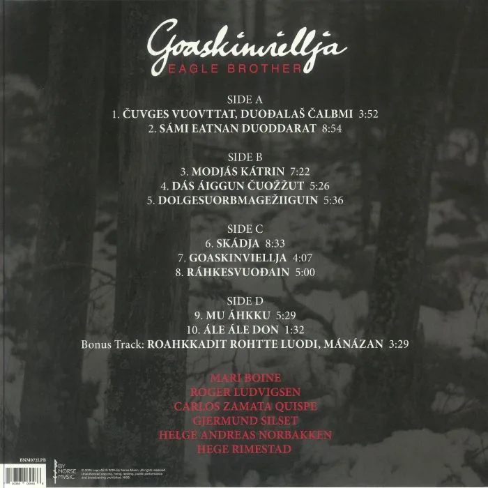 Back cover — Mari BOINE — Goaskinviellja: Eagle Brother (remastered)