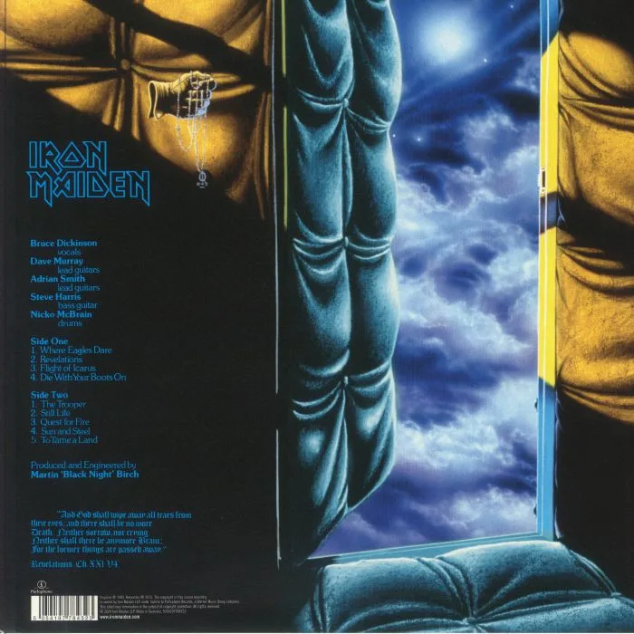Back cover — IRON MAIDEN — Piece Of Mind (reissue)